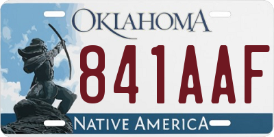 OK license plate 841AAF