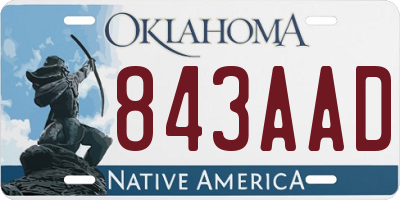 OK license plate 843AAD