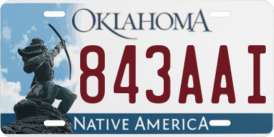 OK license plate 843AAI
