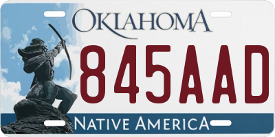 OK license plate 845AAD