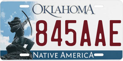 OK license plate 845AAE