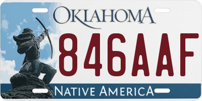 OK license plate 846AAF