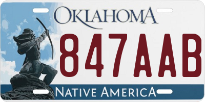 OK license plate 847AAB