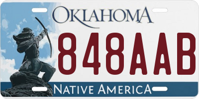 OK license plate 848AAB