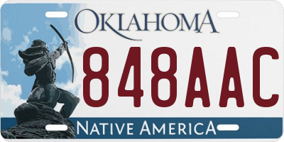 OK license plate 848AAC