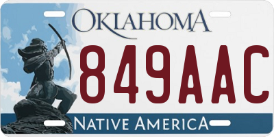 OK license plate 849AAC