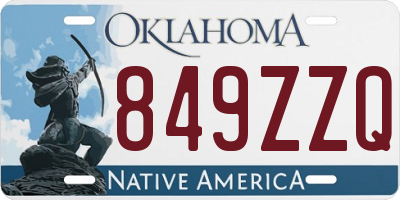OK license plate 849ZZQ