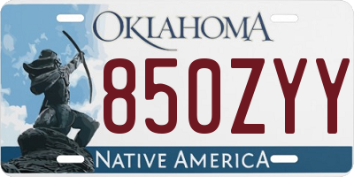 OK license plate 850ZYY