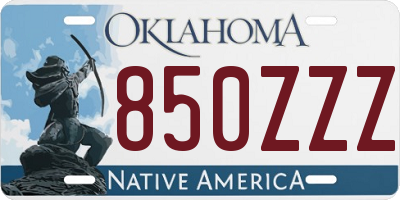 OK license plate 850ZZZ