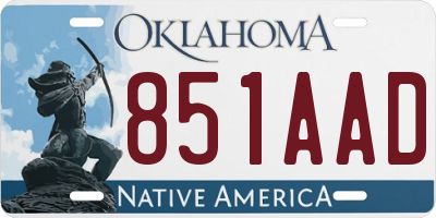 OK license plate 851AAD