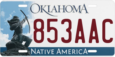 OK license plate 853AAC