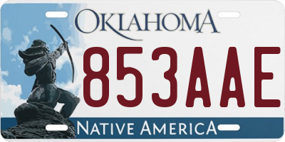 OK license plate 853AAE