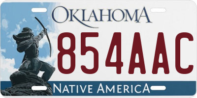 OK license plate 854AAC