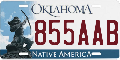 OK license plate 855AAB