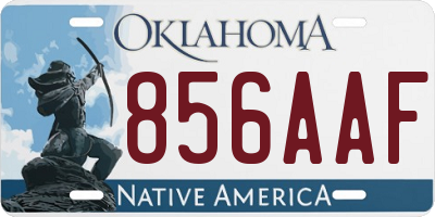 OK license plate 856AAF