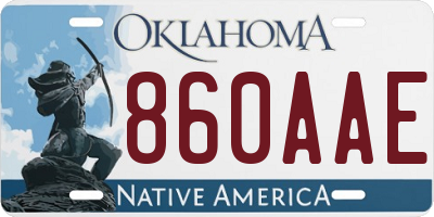 OK license plate 860AAE