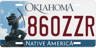 OK license plate 860ZZR