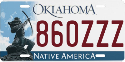 OK license plate 860ZZZ