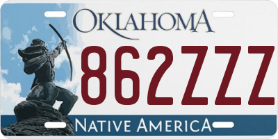 OK license plate 862ZZZ