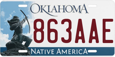 OK license plate 863AAE