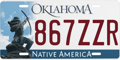 OK license plate 867ZZR