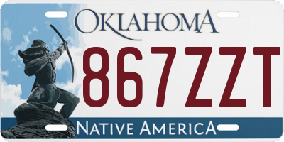 OK license plate 867ZZT