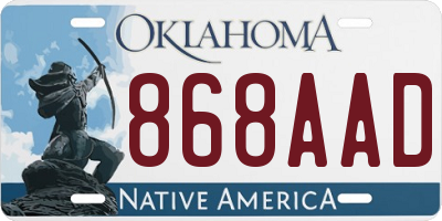 OK license plate 868AAD
