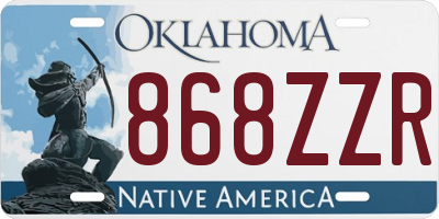 OK license plate 868ZZR