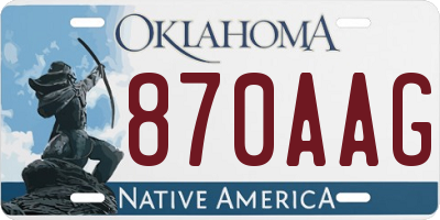 OK license plate 870AAG