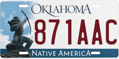 OK license plate 871AAC