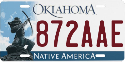 OK license plate 872AAE
