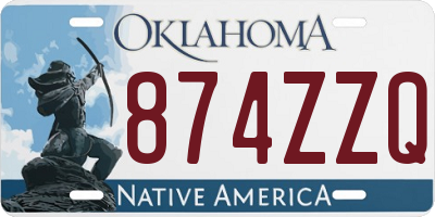 OK license plate 874ZZQ