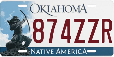 OK license plate 874ZZR