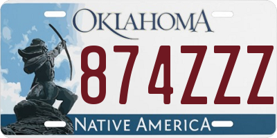 OK license plate 874ZZZ