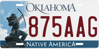 OK license plate 875AAG