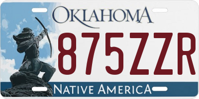 OK license plate 875ZZR