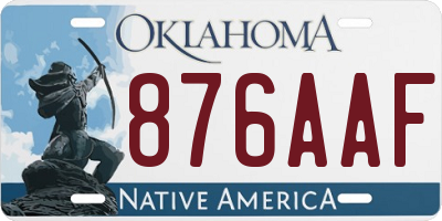 OK license plate 876AAF