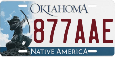 OK license plate 877AAE