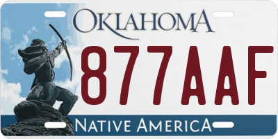 OK license plate 877AAF