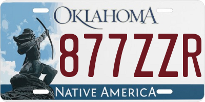 OK license plate 877ZZR