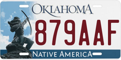 OK license plate 879AAF