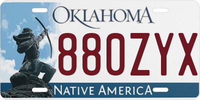 OK license plate 880ZYX