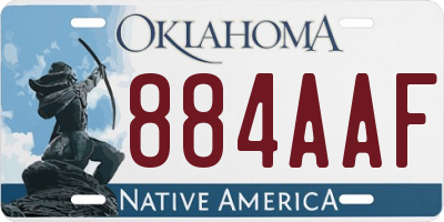 OK license plate 884AAF