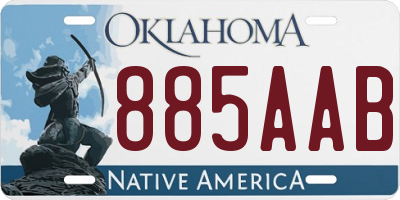 OK license plate 885AAB