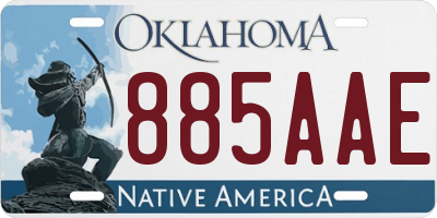 OK license plate 885AAE