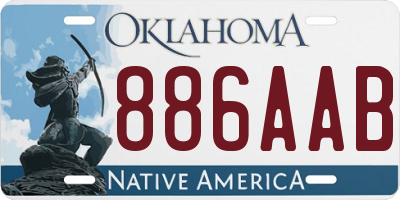 OK license plate 886AAB