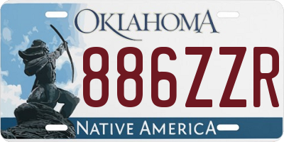 OK license plate 886ZZR