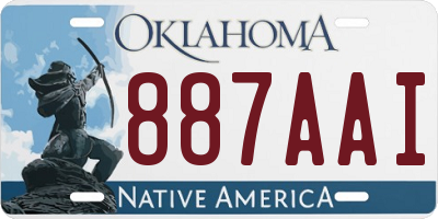 OK license plate 887AAI