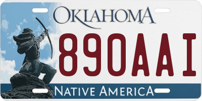 OK license plate 890AAI