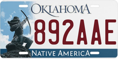 OK license plate 892AAE